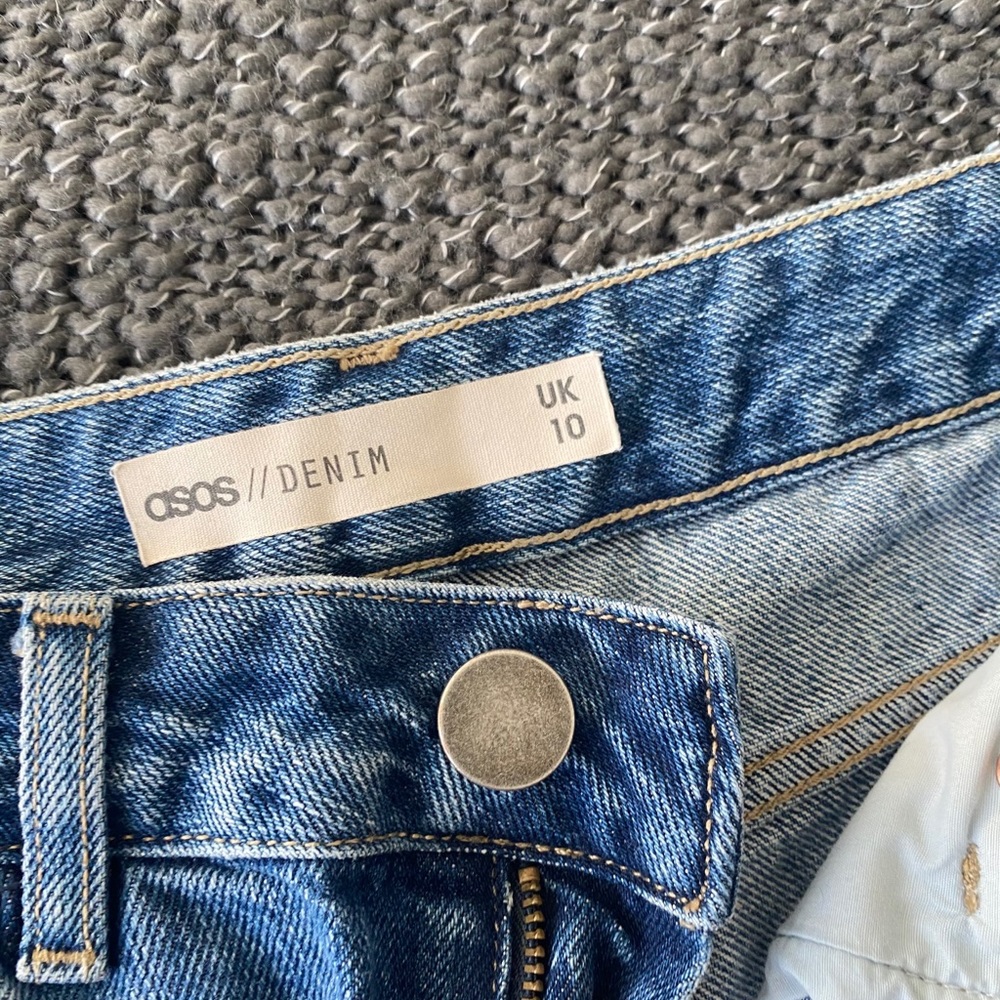 ASOS vintage fit high waist denim shorts sz 6 - Picture 3 of 4
